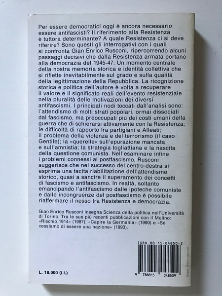 Gian Enrico Rusconi -  Resistenza e postfascismo