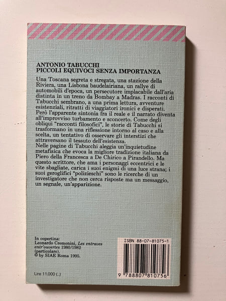 Antonio Tabucchi - Piccoli equivoci senza importanza