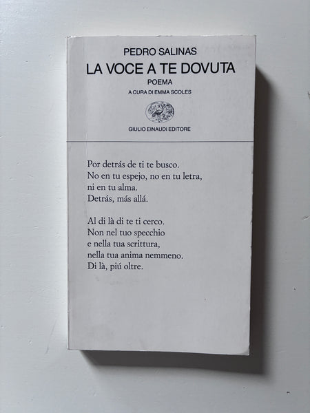 Pedro Salinas - La voce a te dovuta
