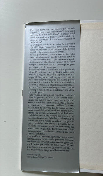 Amartya Sen - Lo sviluppo è libertà. Perchè non c'è crescita senza democrazia