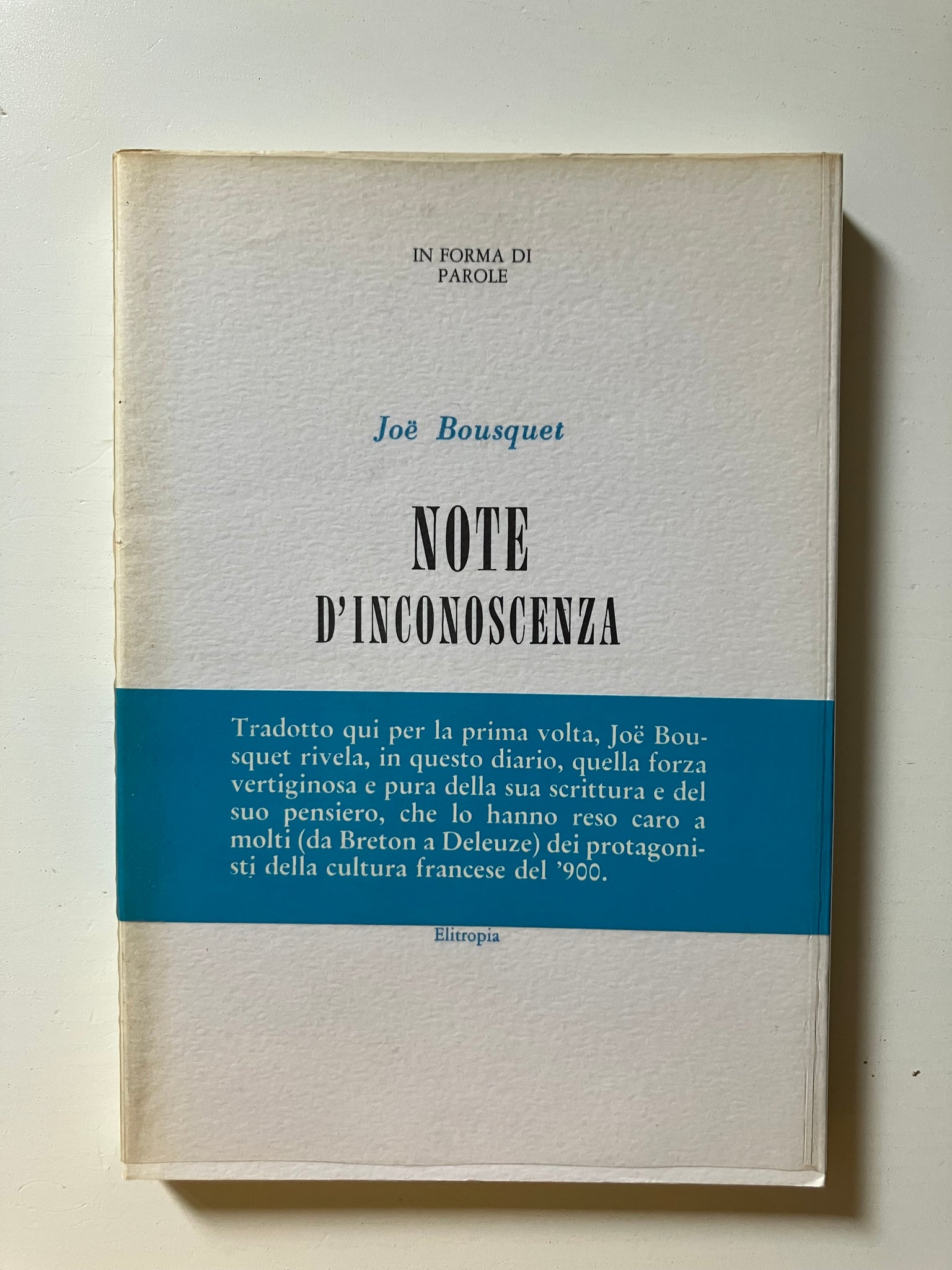 Joe Bousquet - Note d'inconoscenza