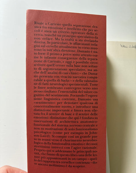 Antonio R. Damasio - L'errore di Cartesio. Emozione, ragione e cervello umano