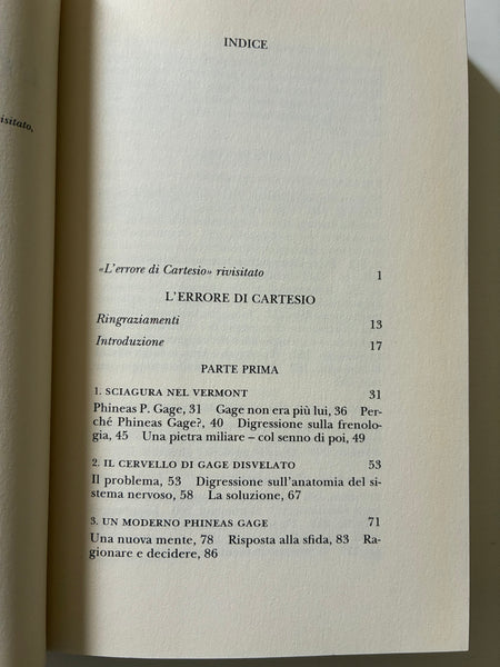 Antonio R. Damasio - L'errore di Cartesio. Emozione, ragione e cervello umano