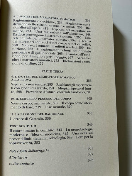 Antonio R. Damasio - L'errore di Cartesio. Emozione, ragione e cervello umano
