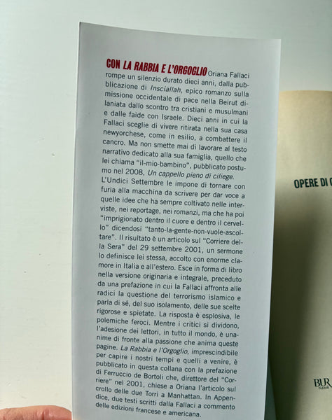 Oriana Fallaci - La rabbia e l'orgoglio