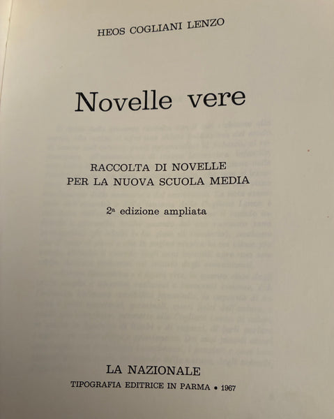 Heos Cogliani Lenzo - Novelle vere