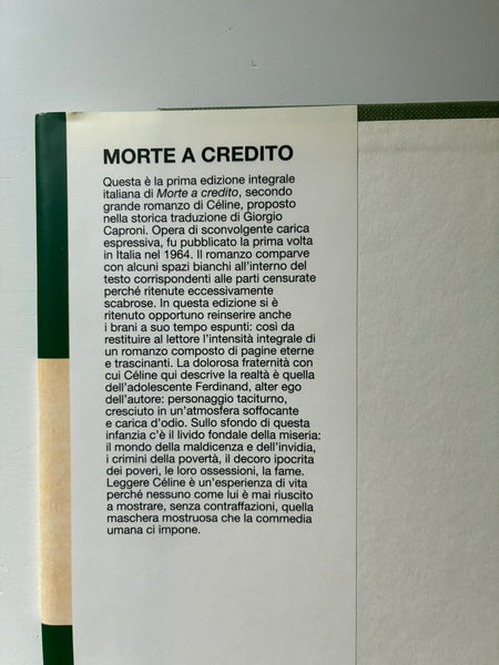 Louis Ferdinand Celine - Morte di credito