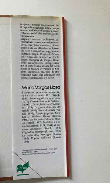 Mario Vargas Llosa - Il caporale Lituma sulle Ande