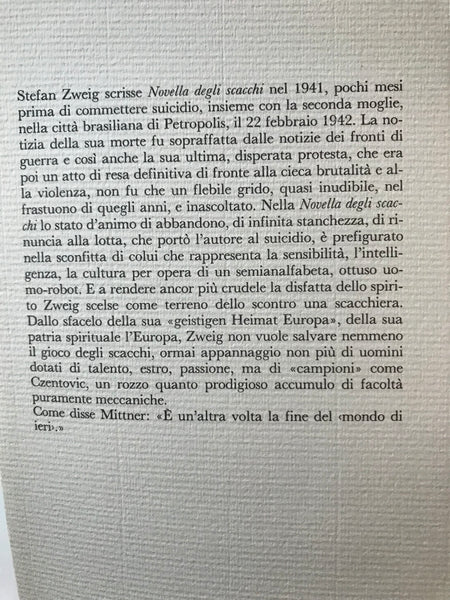 Stefan Zweig - Novella degli scacchi