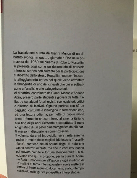 Adriano Aprà Gianni Menon, a cura di - Dibattito su Rossellini