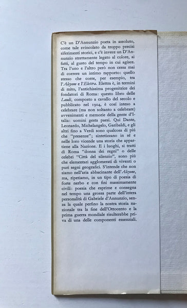 Gabriele D'annunzio -Elettra Opere scelte